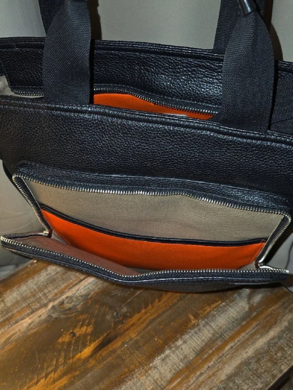 Jack Spade Pebbled Leather Set -Utility Tote w/ Removable Strap and Large Wallet
